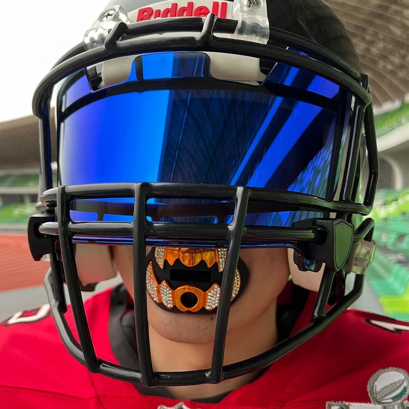 LeCool Football Mouth Guard with Connected Strap- 3D Beast Chrome Adult and Youth Mouth Guard-Mouth Piece for Sports for Maximum Air Flow and Teeth Protection - Image 5